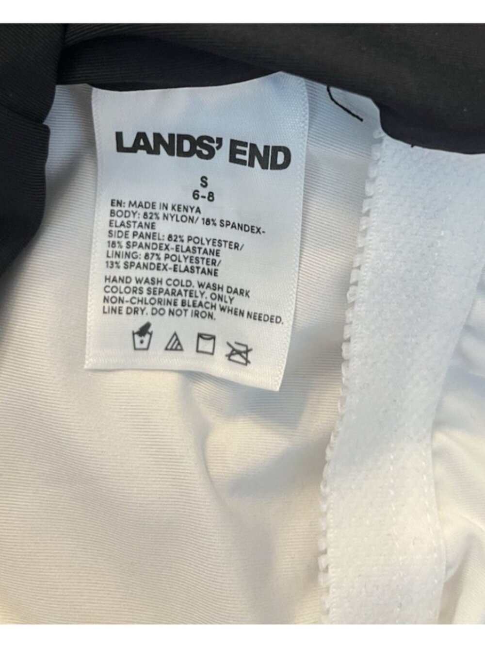 Lands’ End Ladies Small 6-8 One Piece Black White Trim Swimsuit Bathing Suit NWT - Picture 6 of 7